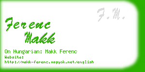 ferenc makk business card